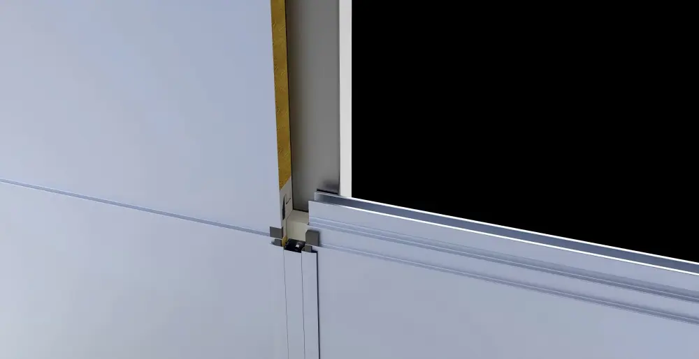 Fire-rated facade wall panel with concealed fasteners