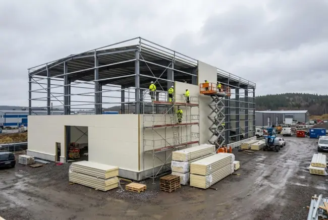 steel structure sandwich panel installation